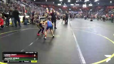 72 lbs Quarterfinal - Logan Craft, Mason WC vs Jackson Weible, Algonac Mat Rats