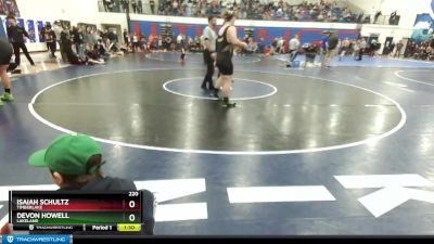 220 lbs Cons. Round 2 - Isaiah Schultz, Timberlake vs Devon Howell, Lakeland