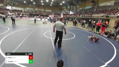 43 lbs Final - Zaiden Axtell, Wolfpack vs Kaleb Millz, Pomona Elite