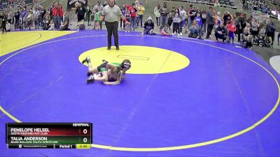 55 lbs Semifinal - Talia Anderson, Basin Bulldog Youth Wrestling vs Penelope Helsel, South Medford Mat Club