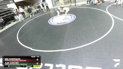 144 lbs Cons. Round 6 - Alek Sanchez, Northview High School Wrestling vs Bre Marroquin, Redwood High School Wrestling