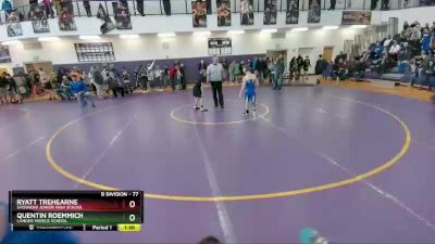 77 lbs Cons. Round 3 - Quentin Roemmich, Lander Middle School vs Ryatt Trehearne, Shoshoni Junior High School