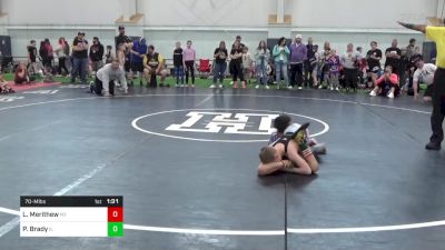 70-M lbs Quarterfinal - Liam Merithew, NY vs Padraig Brady, IL