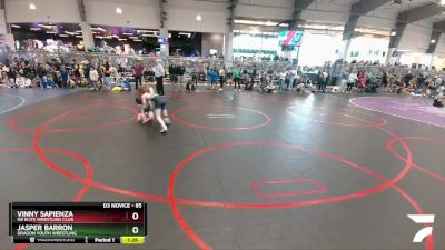 85 lbs Quarterfinal - Jasper Barron, Dragon Youth Wrestling vs Vinny Sapienza, NB Elite Wrestling Club