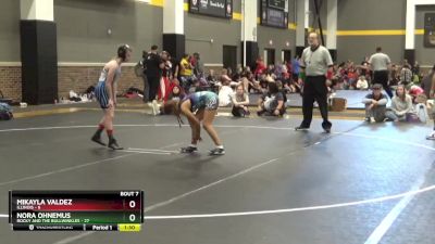 91 lbs Round 3 (6 Team) - Mikayla Valdez, Illinois vs Nora Ohnemus, Rocky And The Bullwinkles