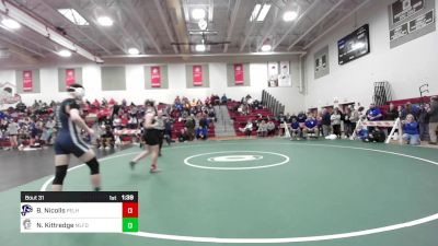 160 lbs Round Of 16 - Billy Nicolls, Pelham vs Noah Kittredge, Milford