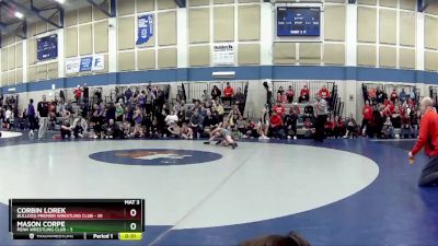 90 lbs Round 2 (4 Team) - Corbin Lorek, Bulldog Premier Wrestling Club vs Mason Corpe, Penn Wrestling Club