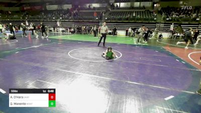 55 lbs Consolation - Avery O'Hara, Unattached vs Quinn Manente, Montgomery Youth Wrestling