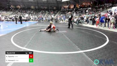 80 lbs Round Of 32 - Kruse Sparks, Tonkawa Takedown Club vs Cash Howard, Coweta Tiger Wrestling