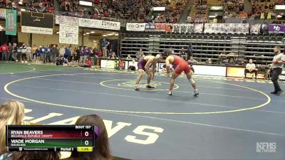 190 lbs Quarterfinal - Ryan Beavers, Belleville-Republic County vs Wade Morgan, Douglass