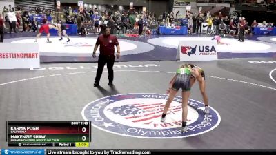 122 lbs Champ. Round 1 - Makenzie Shaw, Swamp Monsters Wrestling Club vs Karma Pugh, California