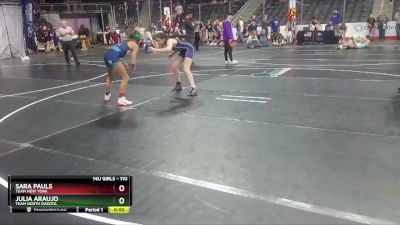 110 lbs Semifinal - Sara Pauls, Team New York vs Julia Araujo, Team North Dakota