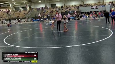 105 lbs 3rd Place Match - Andrew Boles, Coffee County Youth Wrestling vs Preston Lobliner, Brentwood Wrestling Club