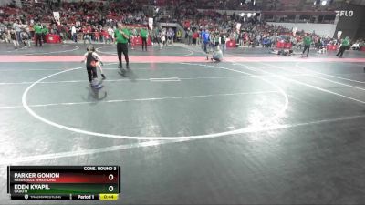 55 lbs Cons. Round 3 - Eden Kvapil, Cadott vs Parker Gonion, Reedsville Wrestling