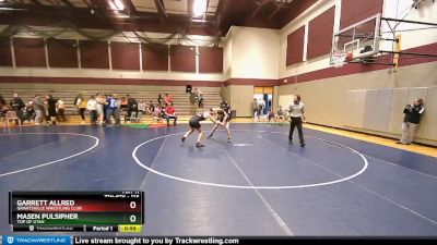 135 lbs Cons. Semi - Garrett Allred, Grantsville Wrestling Club vs Masen Pulsipher, Top Of Utah