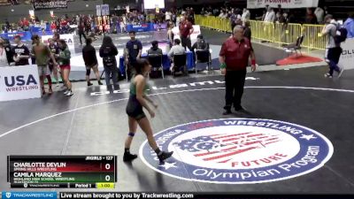 127 lbs 7th Place Match - Camila Marquez, Highland High School Wrestling (Bakersfield) vs Charlotte Devlin, Spring Hills Wrestling