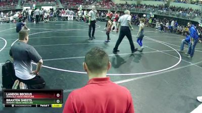 65 lbs Champ. Round 2 - Landon Beckius, Ogallala Youth Wrestling vs Braxten Sheets, Hershey Youth Wrestling