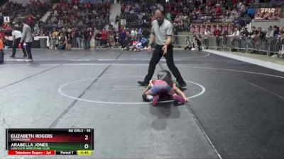 55 lbs Semifinal - Elizabeth Rogers, Thunderbird vs Arabella Jones, Lion Elite Wrestling Club