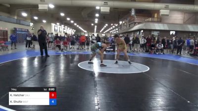 74 kg Cons 64 #1 - Keanu Hatcher, California vs Kai Shultz, Southeastern Wrestling Club