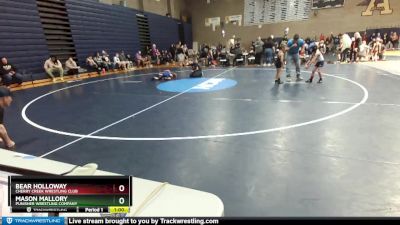 53 lbs Quarterfinal - Bear Holloway, Cherry Creek Wrestling Club vs Mason Mallory, Punisher Wrestling Company