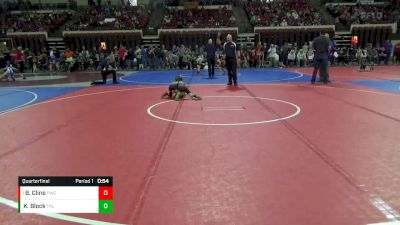 50 lbs Quarterfinal - Brookelyn Cline, Pioneer Wrestling Club vs Kleonna Block, Team Real Life