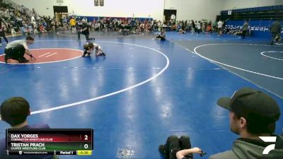 49 lbs Quarterfinal - Dax Yorges, Torrington Wrestling Club vs Tristan Prach, Casper Wrestling Club