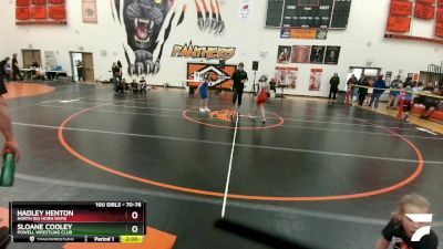 70-76 lbs Round 2 - Hadley Henton, North Big Horn Rams vs Sloane Cooley, Powell Wrestling Club