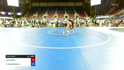 160 lbs Cons 32 #2 - Brenton Russell, Indiana vs Ernazar Baiyshbekov, Pennsylvania