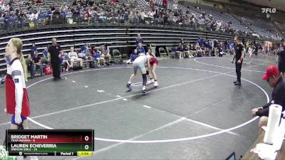 89 lbs Semis & 1st Wrestleback (8 Team) - Bridget Martin, Team Indiana vs Lauren Echeverria, Oregon Girls