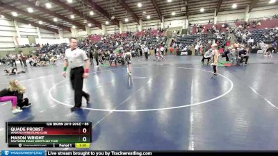 85 lbs 1st Place Match - Mason Wright, Southern Idaho Wrestling Club vs Quade Probst, Wasatch Wrestling Club