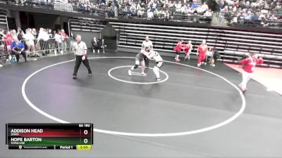 6A 190 lbs Quarterfinal - Hope Barton, Syracuse vs Addison Head, Davis