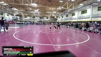 45 lbs Champ. Round 2 - Quaid Hill, Sidney Wrestling Club vs Spencer Hausauer, Dickinson Wrestling Club