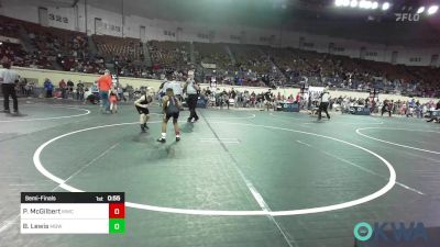 66 lbs Semifinal - Paxtyn McGilbert, Midwest City Bombers vs Brantley Lewis, Mustang Bronco Wrestling Club