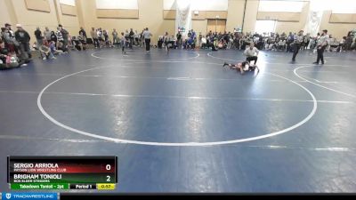 66 lbs Cons. Round 4 - Brigham Tonioli, Box Elder Stingers vs Sergio Arriola, Payson Lion Wrestling Club