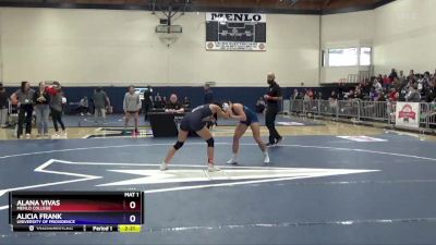 123 lbs Semifinal - Alana Vivas, Menlo College vs Alicia Frank, University Of Providence