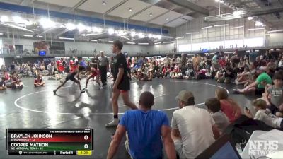 100 lbs Quarterfinals (8 Team) - Cooper Mathon, NC National Team vs Braylen Johnson, Stronghold