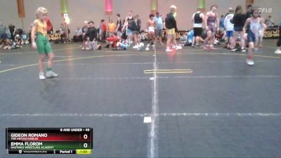 49 lbs Round 3 - Gideon Romano, The Untouchables vs Emma Florom, Hastings Wrestling Academy