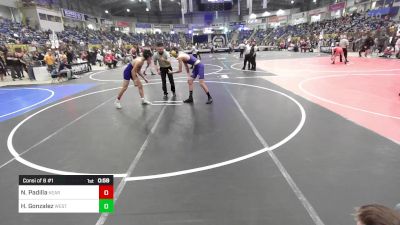 135 lbs Consi Of 8 #1 - Nathaniel Padilla, Kearney Middle School vs Hugo Gonzalez, West Grand