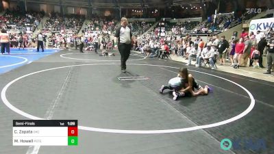 58 lbs Semifinal - Clementina Zapata, OKC Saints Wrestling vs Marleigh Howell, Poteau Youth Wrestling Academy