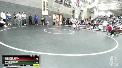 116 lbs Quarterfinal - Titus Kessler, Alpha Dawg vs Barrett Silva, Central Catholic