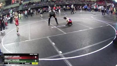 85 lbs Champ. Round 2 - Bentley Legate, Norfolk Jr Wrestling Club vs Brandt Backer, Sutherland Youth Wrestling Club