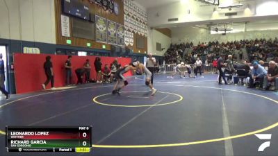 126 lbs Champ. Round 1 - Richard Garcia, San Gorgonio vs Leonardo Lopez, Whittier