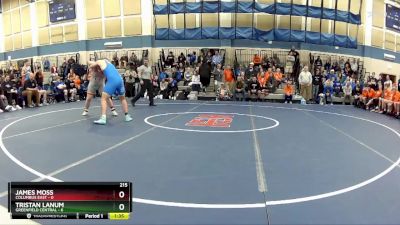 215 lbs Quarters & Wb (16 Team) - Tristan Lanum, Greenfield Central vs James Moss, Columbus East