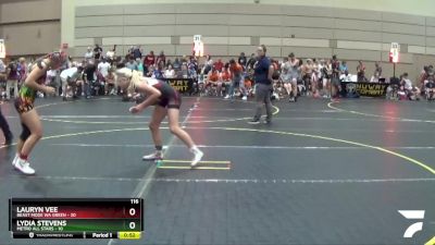 116 lbs Round 2 (10 Team) - Lydia Stevens, Metro All Stars vs Lauryn Vee, Beast Mode WA Green