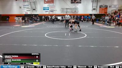 105 lbs Semifinal - Lyndie Isaacson, La Grande vs Grace Thoma, Warrenton