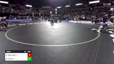 145 lbs Quarterfinal - Devin Alexander, Buchanan (CS) vs Beau Priest, Bakersfield (CS)