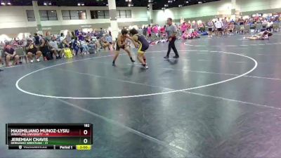 182 lbs Round 1 (6 Team) - Jeremiah Chavis, Hernando Wrestling vs Maximiliano Munoz-Lysius, Wrestling University