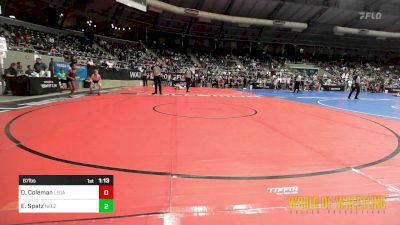 67 lbs Quarterfinal - Dominik Coleman, Legacy Dragons vs Ethan Spatz, Nebraska Boyz