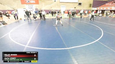 130 lbs Cons. Round 3 - Millie Jensen, Nebraska vs Faith Vondy, Victory Wrestling Club - VTC