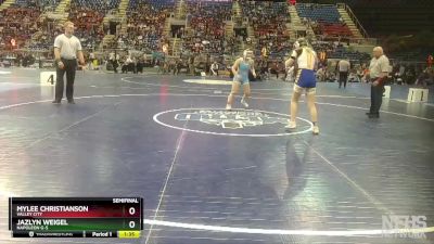 135 lbs Semifinal - Jazlyn Weigel, Napoleon G-S vs Mylee Christianson, Valley City